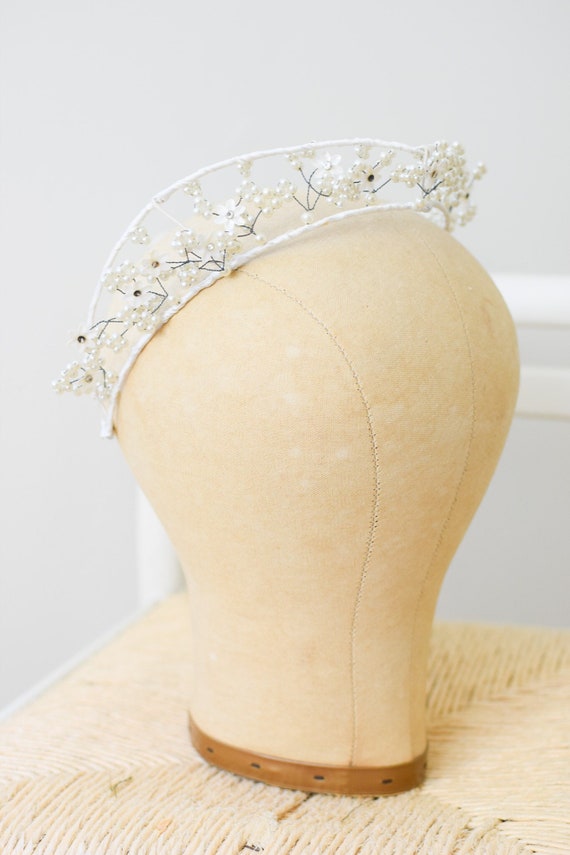1940s Pearl and Rhinestone Flower Crown |  Bridal 