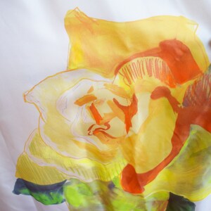 Vintage Y2K Isaac Mizrahi Painted Silk Gown S Designer Floral Print Gown Bridal Wedding Dress image 8