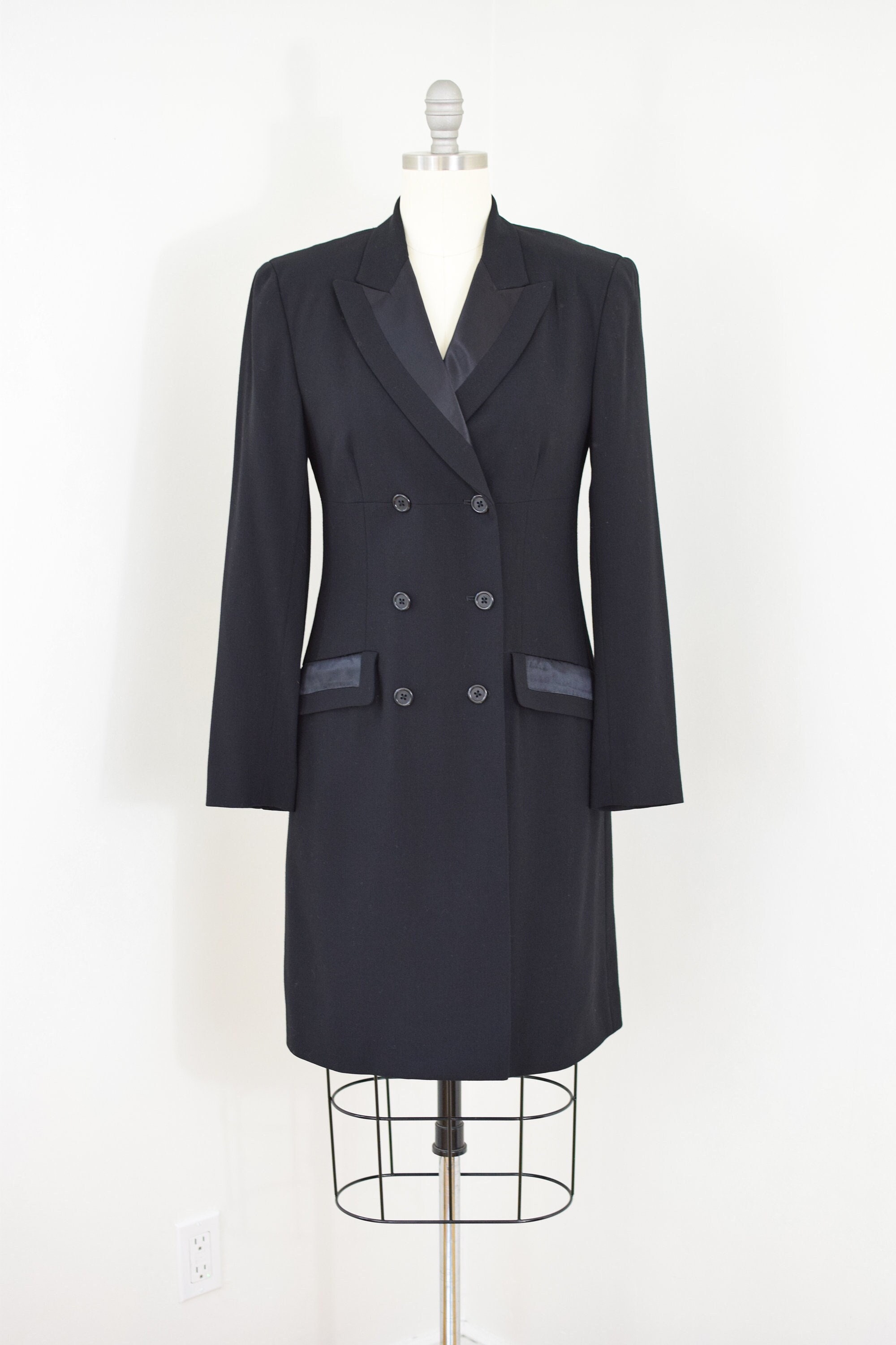 DKNY Women's Wool Blend Peacoat Size 4 Military Double Breasted Donna Karan  NY