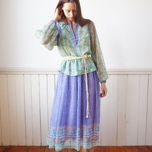 1970s Chiffon Peasant Dress Set S image 7