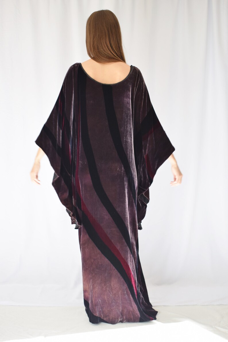 Vintage Velvet Caftan Gown OS image 9