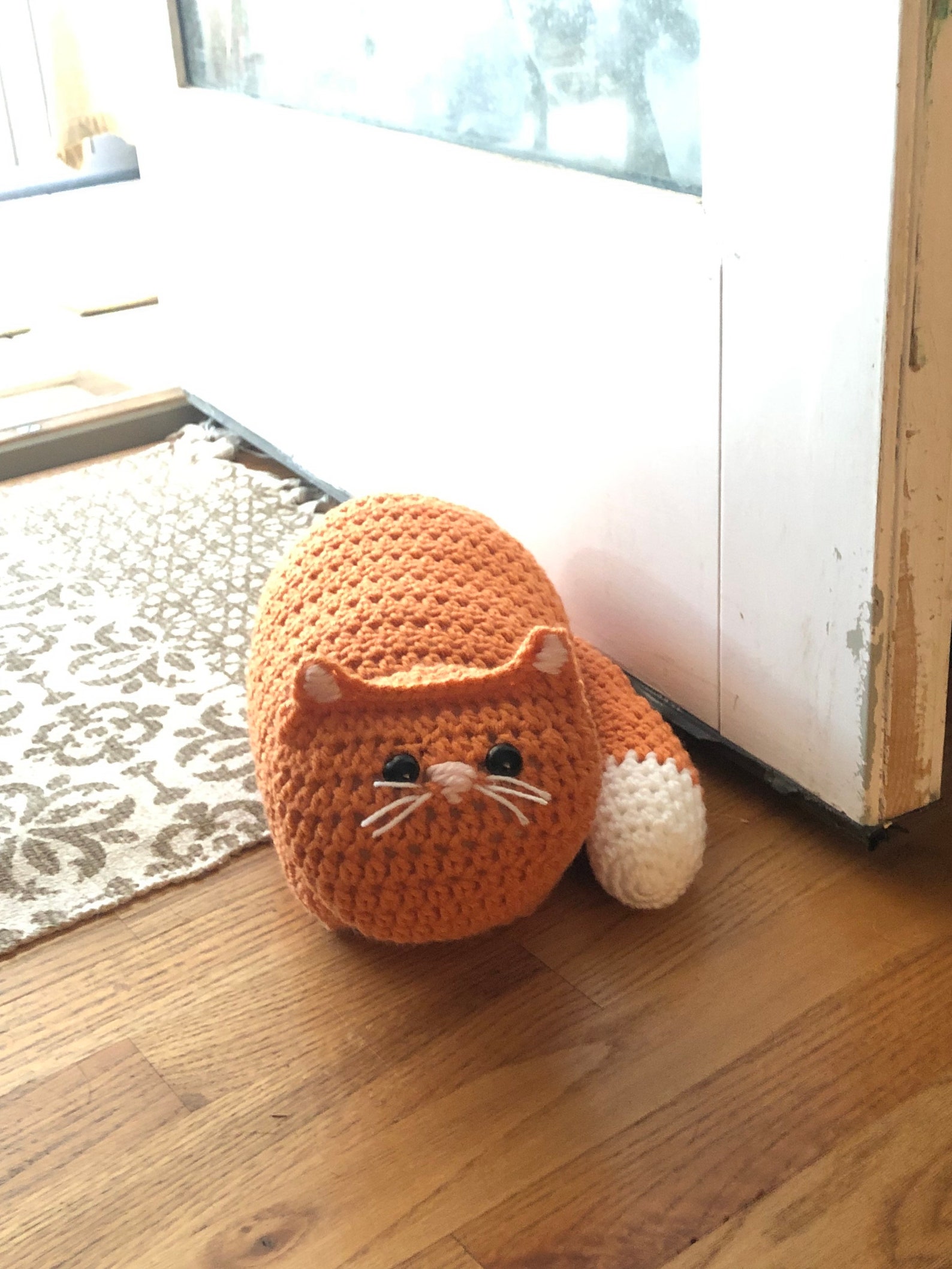 image for Cat Crochet Doorstop (Orange)