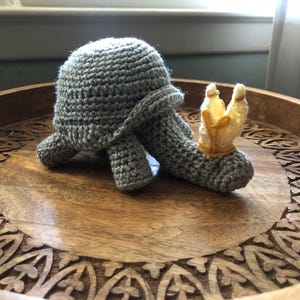 Smaller sized Turtle Pope / Holy Dog / Miriel Pastor of Vows figure / plushie - handmade crochet