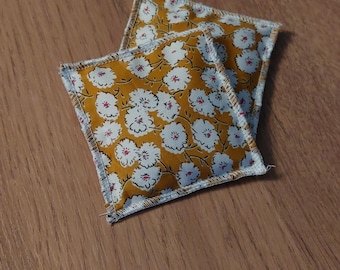 Chauffe main (la paire) - thème jaune fleuri