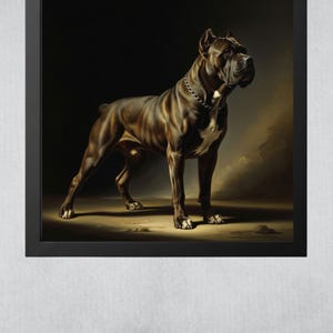 Cane Corso Print, Italian Mastiff Wall Art, Dramatic Dog Portrait, Goya Inspired Digital Download, Dark Classical Dog Art