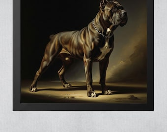 Cane Corso Print, Italian Mastiff Wall Art, Dramatic Dog Portrait, Goya Inspired Digital Download, Dark Classical Dog Art