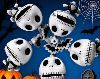 Jack Esqueleto de Halloween - Llaveros de Skellington, decoración colgante espeluznante para mochilas y fiestas de Halloween