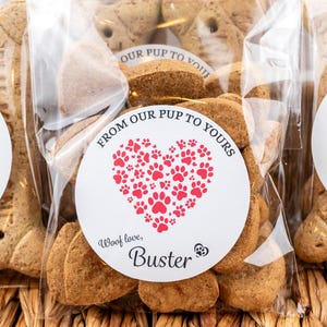 Doggie Treat Bags and Stickers - Wedding Dog Treat Labels - Personalized Sticker - DIY Wedding Favor Perfect for Receptions, Bridal Showers