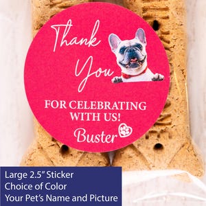 Personalized Dog Treat Wedding Favor Bags and Stickers - Pet Photo Gift - Thank You Sticker - Custom Wedding Favors - Dog Treat Bag - DIY