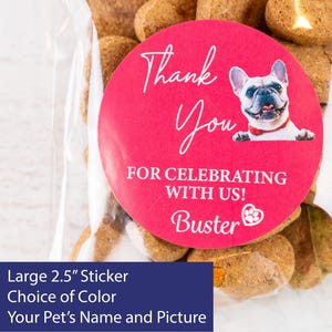 Dog Wedding Favor Stickers - Doggie Bag Thank You Labels  - Perfect for Weddings, Receptions - Personalized Pet Photo Wedding Favor - DIY