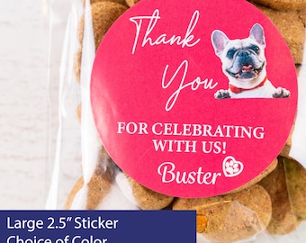 Etiquetas personalizadas para bolsas de regalos de boda con fotos de mascotas