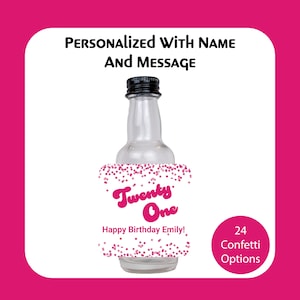 21st Birthday Mini 50ml Liquor Bottle Labels - 21st Birthday Favors - Tequila Label - Mini Liquor Bottle Labels or Mini Wine Bottle Labels