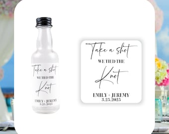 Personalized Wedding Favor Labels – Mini Liquor Bottle Stickers
