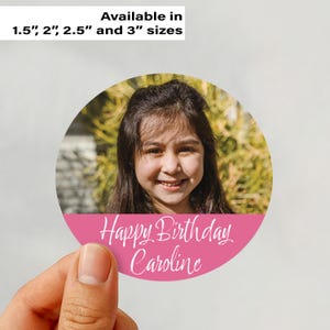 Custom photo stickers, personalized stickers for birthday party, 21st birthday, bachelorette, baby shower, graduation party, baby shower