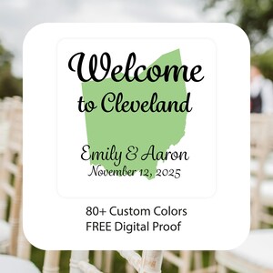 Personalized Wedding Hotel Welcome Bag Stickers - Customized Wedding Favor Bag Labels for Out of Town Guest Gift Bags - DIY Welcome Gifts