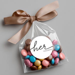 His & Her Favorite Wedding Favor Stickers - Affordable DIY Wedding Favor Stickers Perfect for Receptions, Bridal Showers, Hotel Gift Bags