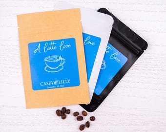 Personalized Coffee Wedding Favor Bags, A Latte Love