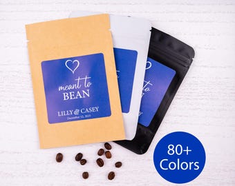 Bolsas personalizadas de café para recuerdos de boda: bolsa resellable, para hacer tú mismo.