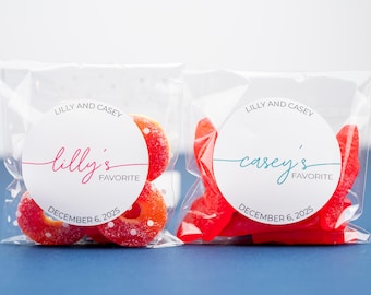 Wedding Candy Favor Bags and Custom Stickers - DIY Wedding Favors Personalized - Perfect for Receptions, Bridal Showers, Hotel Gift Bags