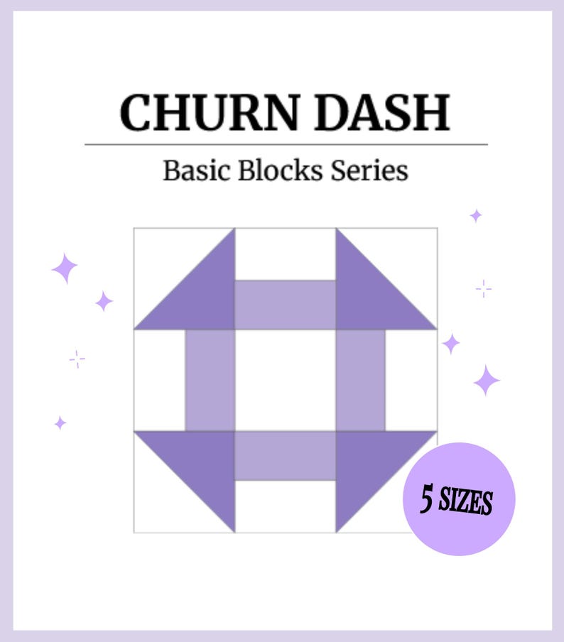Digital - Churn Dash Quilt Block Pattern - Etsy