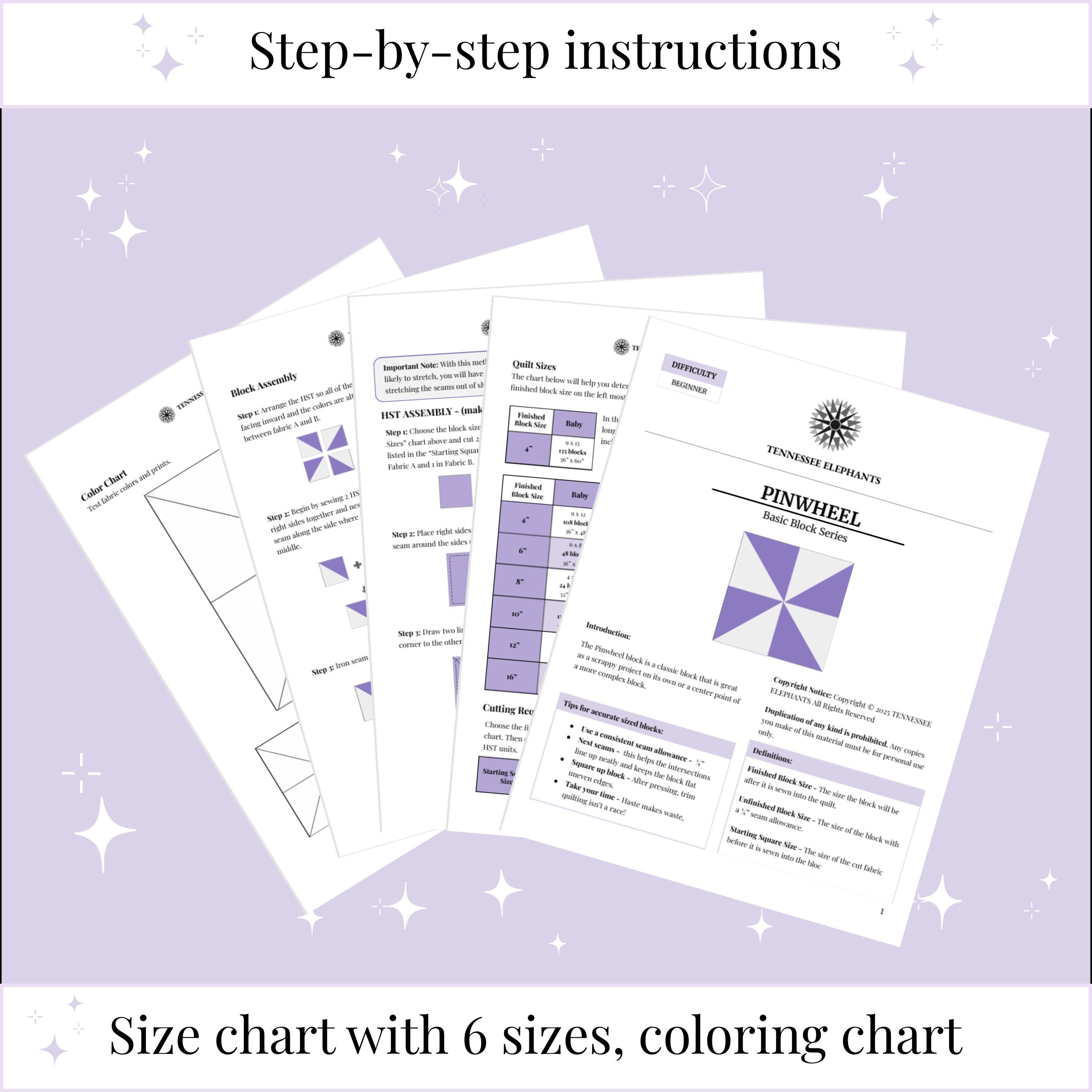Digital - Pinwheel Quilt Block Pattern - Etsy