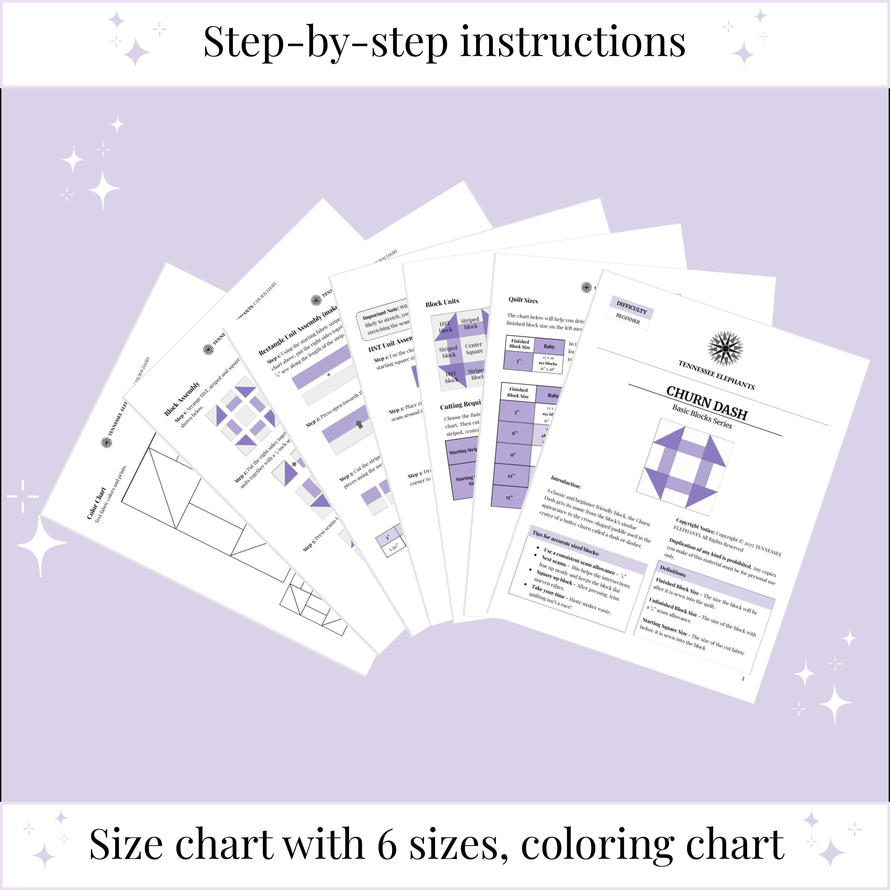 Digital - Churn Dash Quilt Block Pattern - Etsy