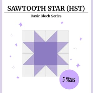 Digital - Patrón de bloque de colcha en forma de estrella dentada (HST)