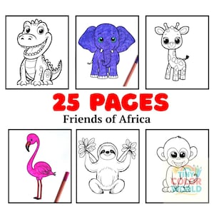 African Jungle & Safari Coloring Pages for Kids – PDF Download Activity Book