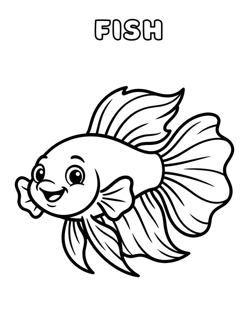 Ocean Friends Coloring Pages for Kids - Etsy