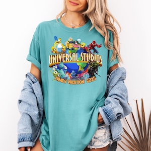 Comfort Colors® Universal Studios Family Vacation 2025 Shirt, Retro Universal Studios Tee, Matching Group Trip Shirt, Family Travel T-Shirt