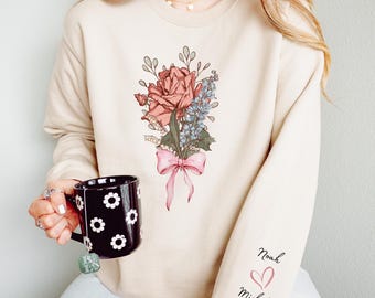 Custom Birth Flower Sweatshirt: Personalized Grandma's Garden Gift
