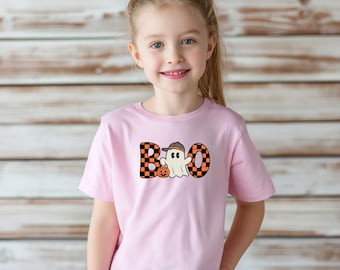 Cute Halloween Boo Shirt for Kids, Toddler & Youth T-Shirt, Ghost Pumpkin Tee, Fall Outfit for Boys and Girls, Ghost Gift