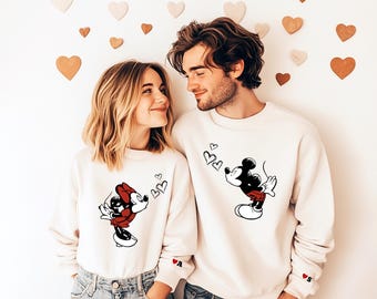 Custom Lover Mickey and Minnie Shirt, Disney Couple Disney Matching Shirt, Disney Lover Valentines Day