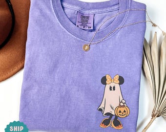 Halloween Ghost Comfort Colors Shirt, Cute Ghost Shirt, Womens Halloween Shirt, Cute Fall Shirt, Spooky Season Tee, Gift For Halloween Tee