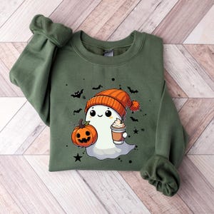 Halloween Ghost Sweatshirt, Cute Ghost Shirt, Womens Halloween Shirt, Cute Fall Shirt, Spooky Season Shirt, Gift For Halloween Hoodie