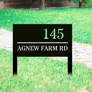 Address Sign with Stakes, Personalized Modern House Address Number Sign, House Number Garden Stake, New Homeowner Gift, Address Yard Stake