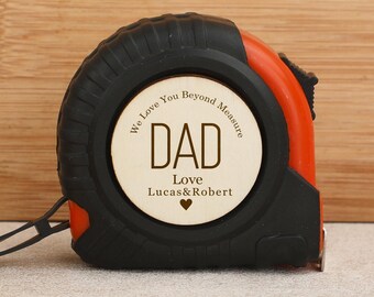 Personalized Tape Measure, Father's Day Gifts, Gifts for Papa, Dad, Husband, Grandpa, Engraved Wood