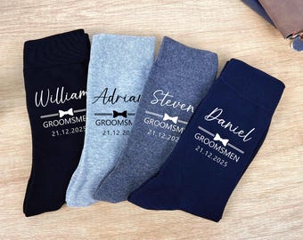 Calcetines para boda, calcetines negros personalizados, calcetines para novio, calcetines para boda, regalo para padrinos de boda, regalo para el padre de la novia, calcetines para boda.