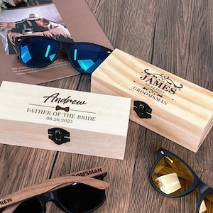 Personalized Wooden Sunglasses, Custom Engraved Sunglasses, Groomsmen Proposal, Wedding Gift for Guys, Groomsmen Gift, Best Anniversary Gift