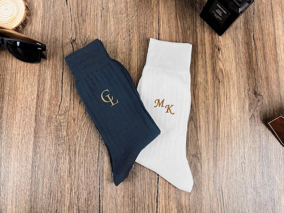 Groomsmen Socks Personalized, Embroidered Best Man Socks, Groomsmen Proposal Gifts, Wedding Groomsmen Gift, Wedding Socks, Monogrammed Socks