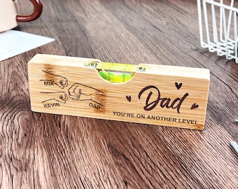 Bamboo Spirit Level Bottle Opener, Engraved Wood Beer Openers, Groomsmen Gift, Father's Day Gift