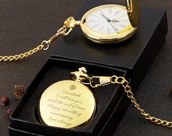Personalisierte Taschenuhr mit Gravur: Individuelles Trauzeuge Geschenk, Bräutigam Vorschlag, Hochzeitsfeier Andenken