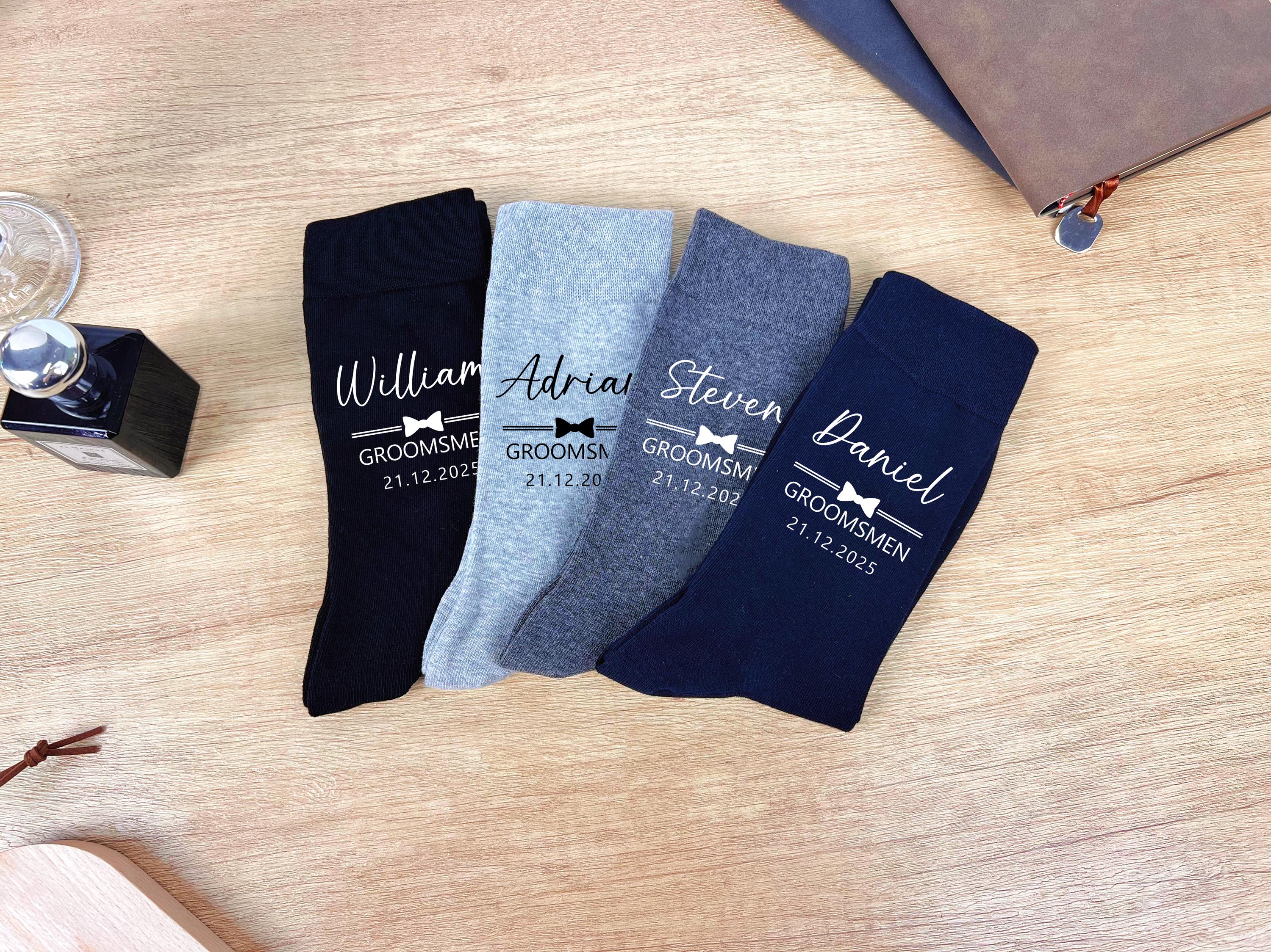 embroidered dress socks Personalized Monogram Embroidered Socks: Groomsmen Wedding Gift,  Monogrammed Socks for Groomsmen