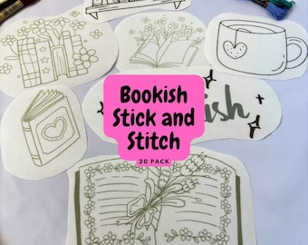 Bookish, Book Lover Stick and Stitch Embroidery Patterns and Design