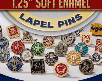Custom Soft Enamel Lapel Pins | Personalized Metal Pins (1.25 Inches)