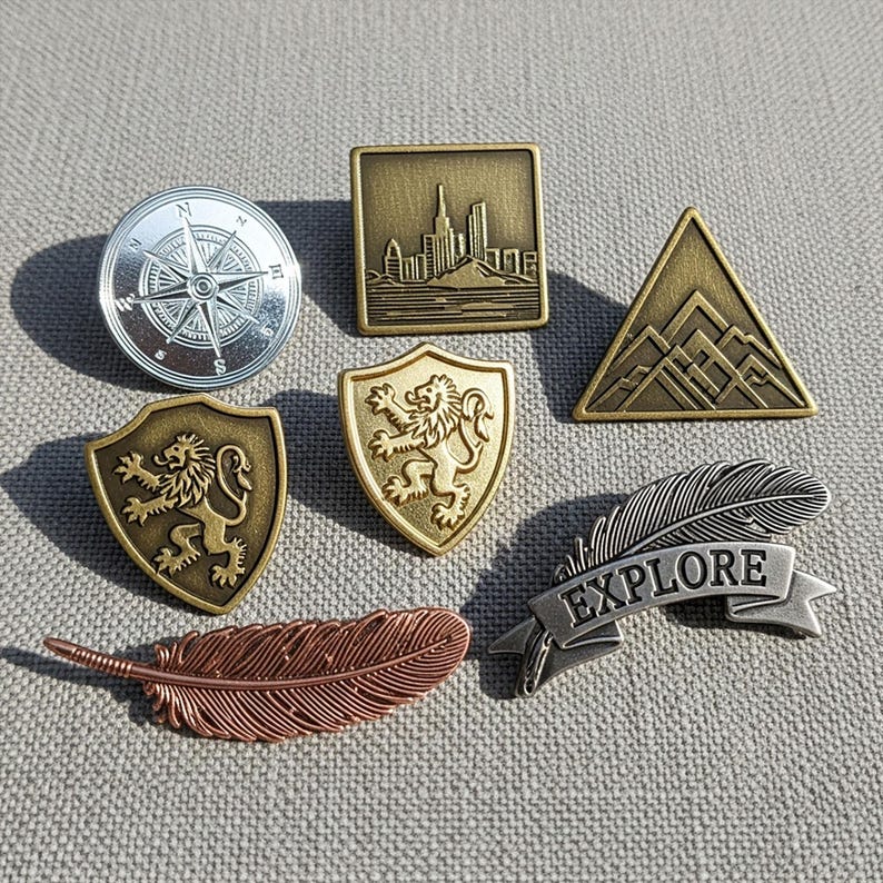 Custom Die Struck Lapel Pins: Antique Metal Logo Emblems - Etsy