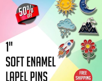 Custom Enamel Lapel Pins: Personalized Metal Pins, Brand Logo (1 Inch)
