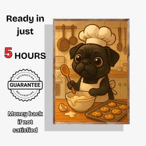 Custom Dog Chef Portrait Personalized Dog Kitchen Wall Art Funny Dog Illustration Gift Pet Lover Gift for Dog Owners