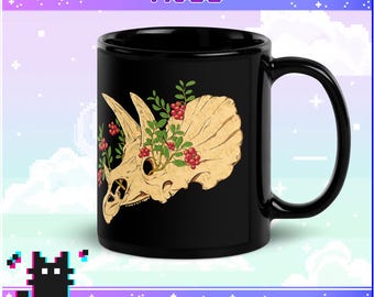 ベリーズ＆ボーンズ トリケラトプス ブラックグロッシーマグ