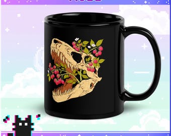 ベリーズ＆ボーンズ T-レックス ブラック光沢マグカップ